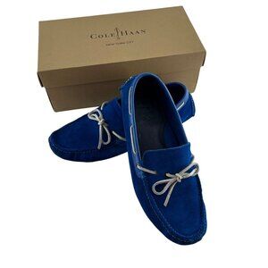 Cole Haan Air Grant Mens Blue Suede Loafers Size 12M With Box